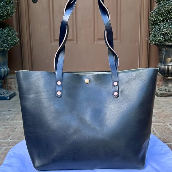 KMM & Co Horween Cobalt Dublin East West Tote - Picture 2 of 16